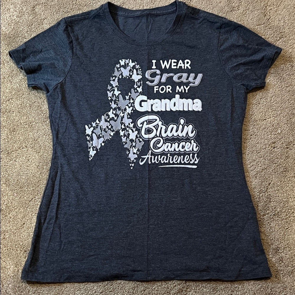Gray Brain Cancer Awareness T-Shirt